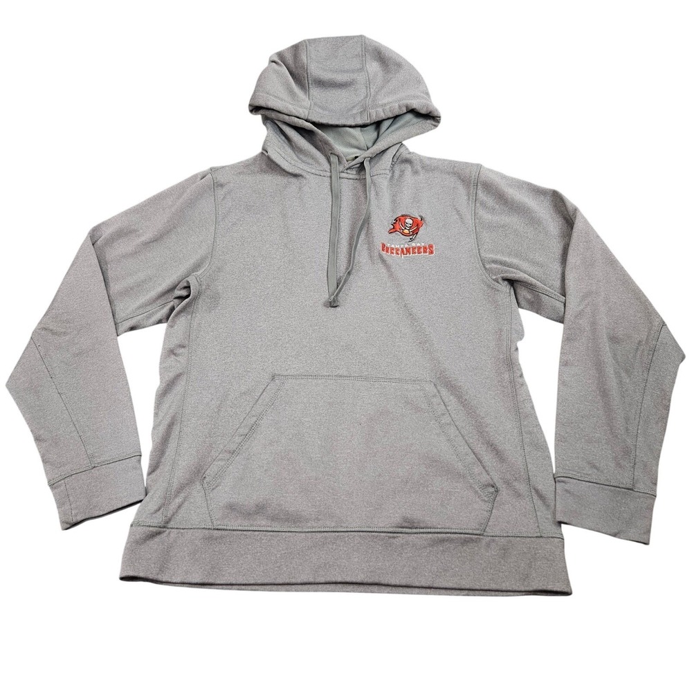 Tampa Bay Buccaneers Hoodie Mens M Gray Fleece Sweatshirt Fan Wear NFL Gear